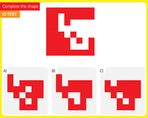 Fototapeta premium Find the Missing Piece. Shape completion questions