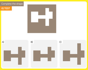 Obraz premium Find the Missing Piece. Shape completion questions