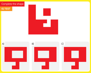 Obraz premium Find the Missing Piece. Shape completion questions