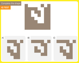 Find the Missing Piece. Shape completion questions
