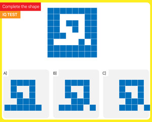 Find the Missing Piece. Shape completion questions
