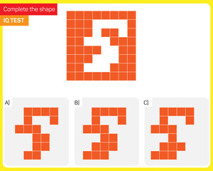 Obraz premium Find the Missing Piece. Shape completion questions