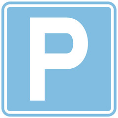 Road sign blue parking zone sign vector
