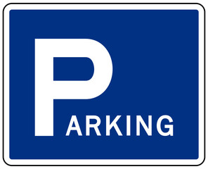 Road sign blue parking zone sign vector