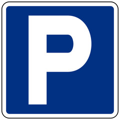 Road sign blue parking zone sign vector