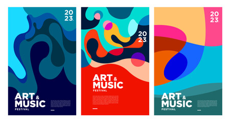 Summer Colorful Art and Music Festival Poster and Cover Template 2023