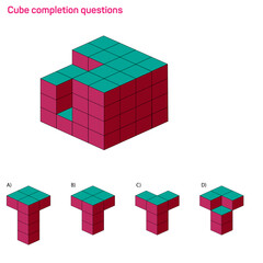Fototapeta premium Find the Missing Piece. Shape completion questions, Find next shape