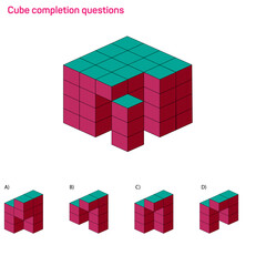 Find the Missing Piece. Shape completion questions, Find next shape