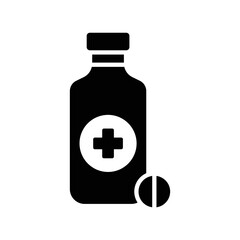 medicine bottle icon vector design simple and clean