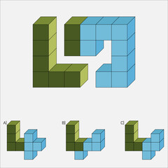 Find the Missing Piece. Shape completion questions, Find next shape