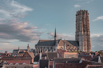 Fototapeta na wymiar The beautiful, underrated city of Mechelen in Belgium with stunning architecture. 