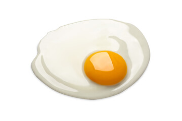 Tasty fried chicken egg isolated on white