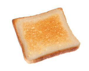 Slice of delicious toasted bread isolated on white