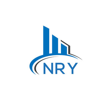 NRY letter logo. NRY blue image. NRY Monogram logo design for entrepreneur and business. NRY best icon.	
