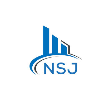 NSJ letter logo. NSJ blue image. NSJ Monogram logo design for entrepreneur and business. NSJ best icon.	
