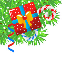 Christmas cartoon illustration, merry Christmas and happy New Year