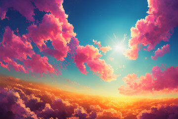 Obraz na płótnie Canvas Gorgeous clouds lit by the sun. 