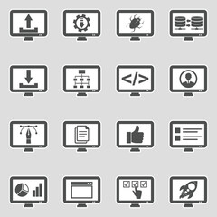 User Experience Icons. Sticker Design. Vector Illustration.