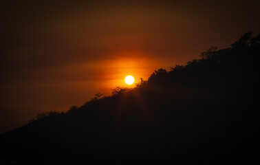 sunset over the mountains