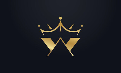 king crown logo design vector and extra bold queen symbol