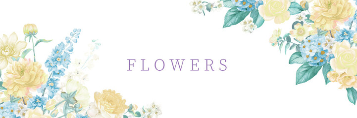 Watercolor Flower Collection ，watercolor flowers illustration