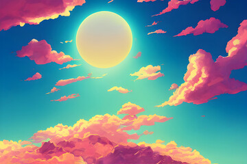 Gorgeous pink clouds lit by the sun.	
