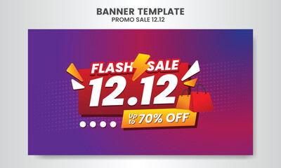 12.12 Shopping Day Flash Sale Super Sale Banner Template design special offer discount