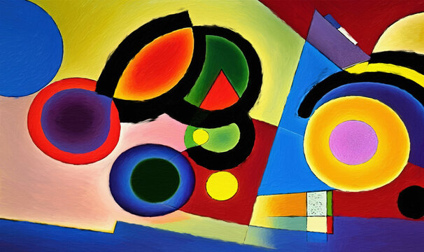 Digital painting abstract art in cubism style, graphic drawing expressionism artwork,  fashionable template for design