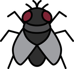 ミニ昆虫イラストアイコン 蝿