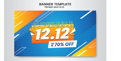 12.12 Shopping Day Flash Sale Super Sale Banner Template design special offer discount