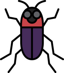 ミニ昆虫イラストアイコン 蛍