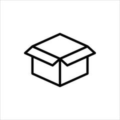Box icon or logo in modern line style. Vector illustration on a white background.