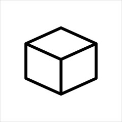 Box icon or logo in modern line style. Vector illustration on a white background.