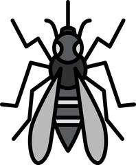 ミニ昆虫イラストアイコン 蚊