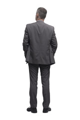 Corporate businessman standing back view PNG file no background - 548764603