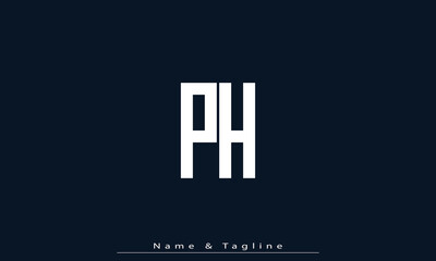 Alphabet letters Initials Monogram logo PH , HP