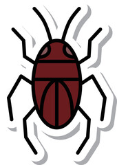 ミニステッカー昆虫イラストアイコン ゴキブリ