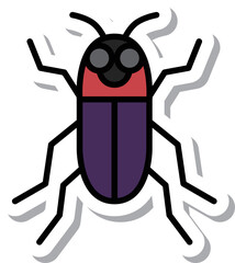 ミニステッカー昆虫イラストアイコン 蛍