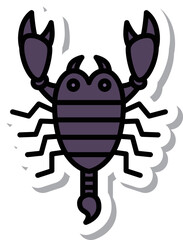 ミニステッカー昆虫イラストアイコン 蠍