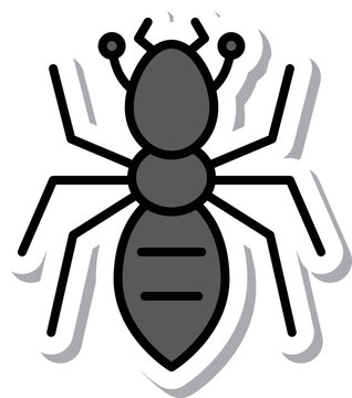 ミニステッカー昆虫イラストアイコン 蟻