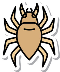 ミニステッカー昆虫イラストアイコン ダニ