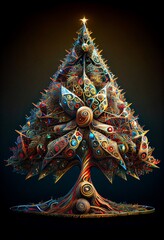 Midjourney abstract render of a Christmas tree