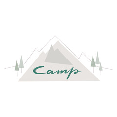 Vector Summer Camp Logo. The emblem for cub scouts. Simple illustration for logotype