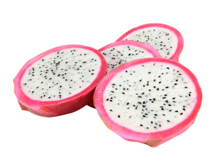 fresh dragon fruit isolated on white background.