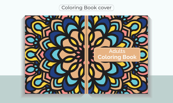 Coloring book cover for adults and ready to print