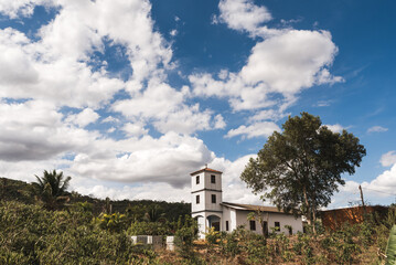 Fototapeta premium Catholic Church in Small Town of Santa Leopoldina Municipality in Brazil, Espirito Santo State