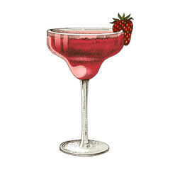 Illustration of a Strawberry daiquiri cocktail 