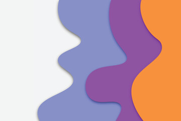 Colorful abstract paper cut background. wavy Paper cut style template for website or business

