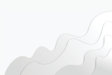 White abstract paper cut background. wavy Paper cut style template
