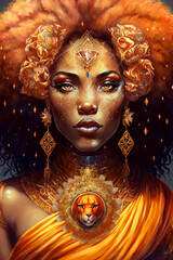 Zodiac Sign Character Illustration of Leo, Astrological sign personification, Beautiful  Leo girl, Future telling, Horoscope, Alchemy, Spirituality, Occultism 